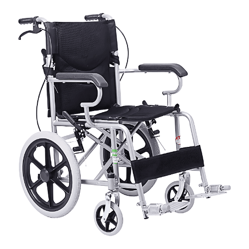 كرسي متحرك يدوي خفيف الوزن بعجلات صغيرة موديل nt008 (مقعد مقاس 18 إنش 46 سم)